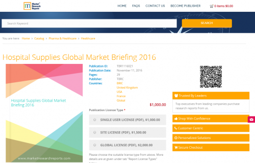 Hospital Supplies Global Market Briefing 2016'