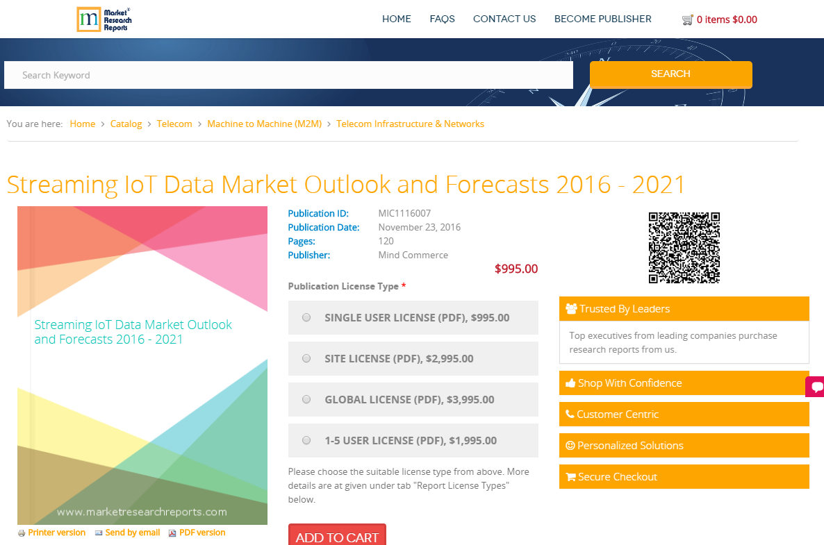 Streaming IoT Data Market Outlook and Forecasts 2016 - 2021