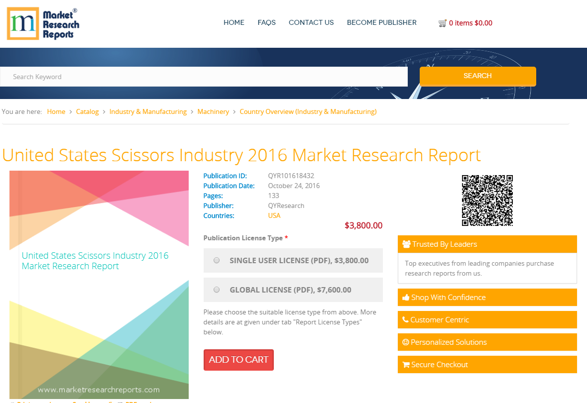 United States Scissors Industry 2016 Market Research Report