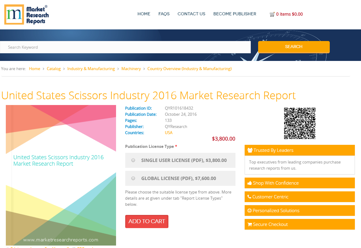 United States Scissors Industry 2016 Market Research Report'