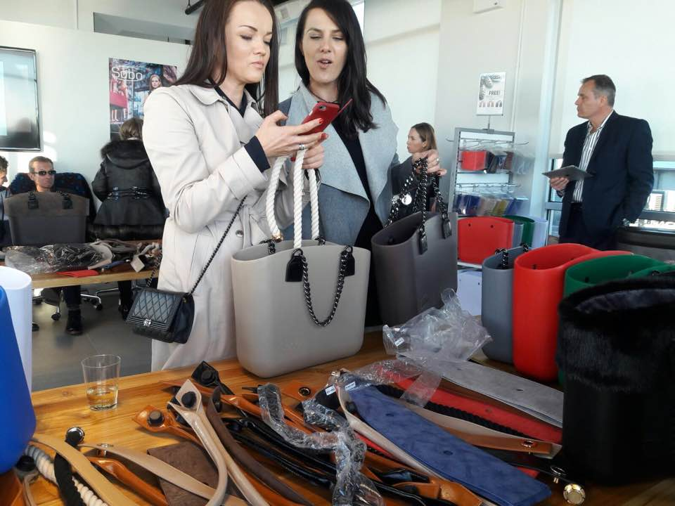 Attendees take a look at Sobo Totes at the NYC Pop Up Show