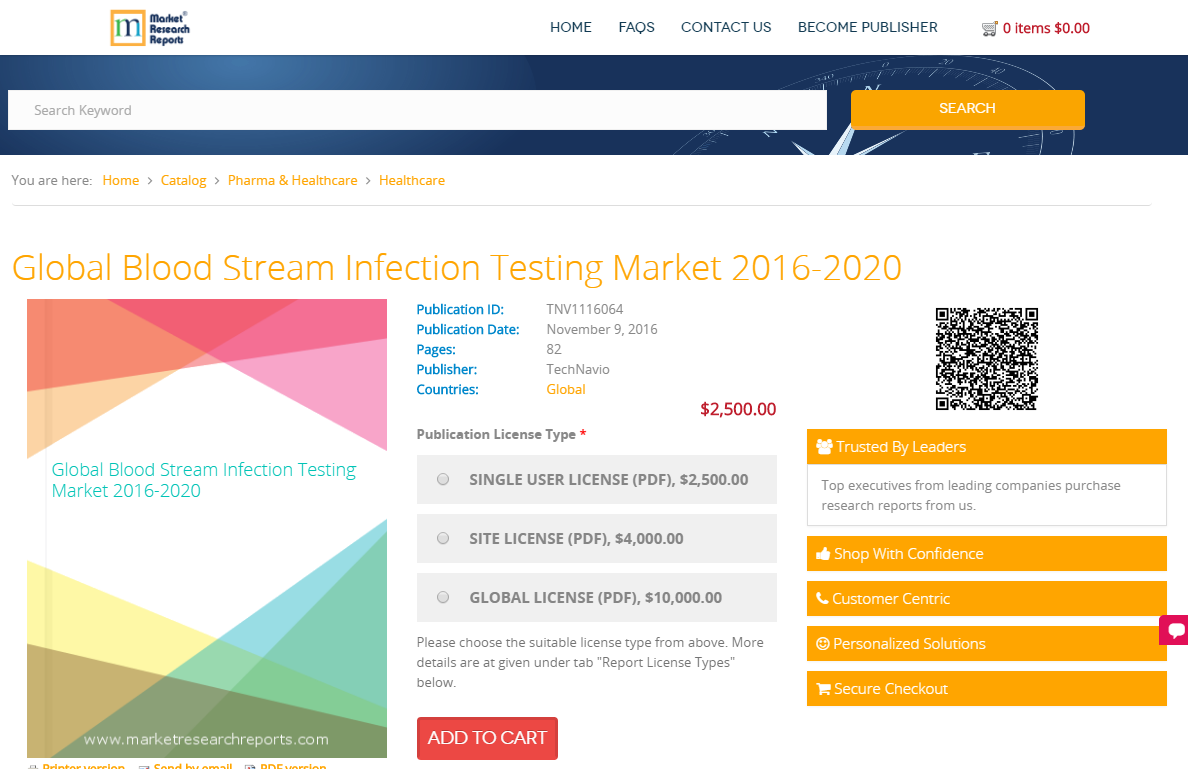 Global Blood Stream Infection Testing Market 2016 - 2020