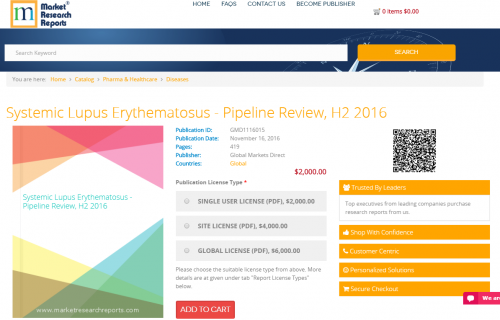Systemic Lupus Erythematosus - Pipeline Review, H2 2016'
