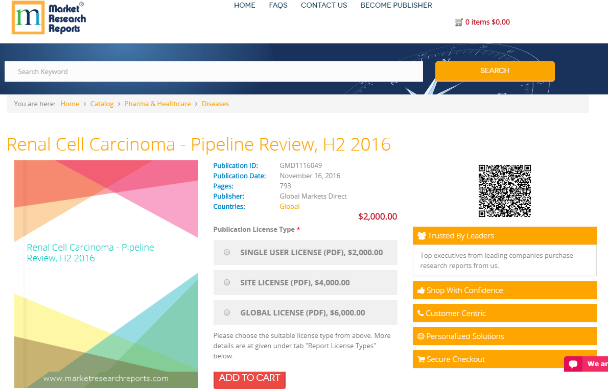 Renal Cell Carcinoma - Pipeline Review, H2 2016