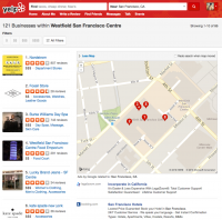 Yelp Screenshot displaying local businesses within a mall