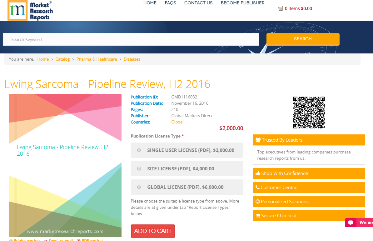 Ewing Sarcoma - Pipeline Review, H2 2016'