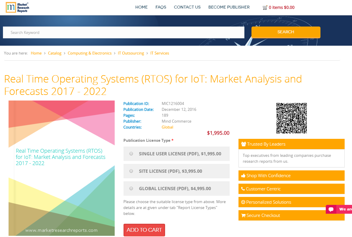 Real Time Operating Systems (RTOS) for IoT: Market Analysis'