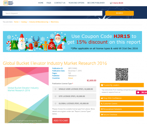 Global Bucket Elevator Industry Market Research 2016'