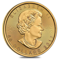 2017 1 oz Canadian Gold Maple Leaf $50 Coin reverse
