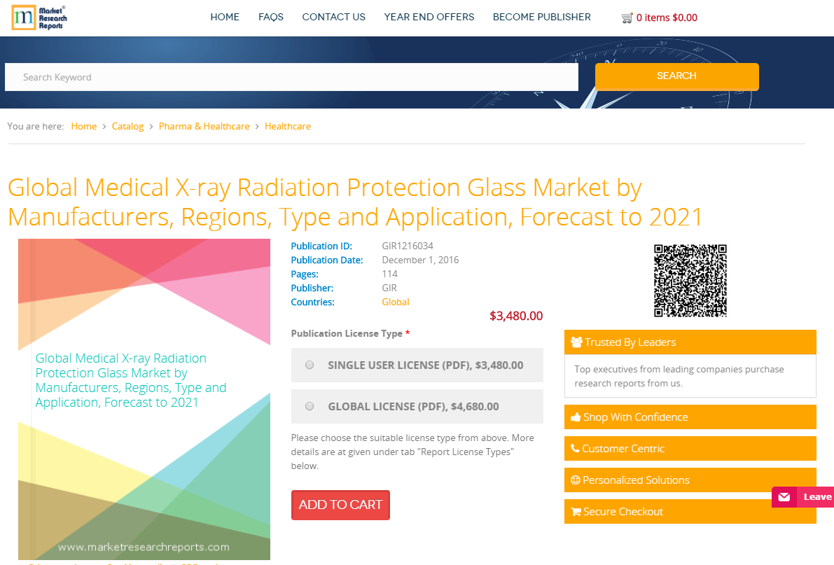 Global Medical X-ray Radiation Protection Glass Market