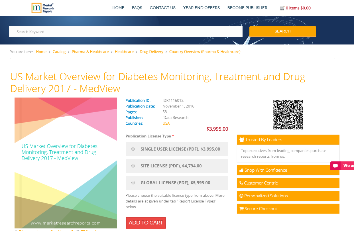 US Market Overview for Diabetes Monitoring, Treatment'