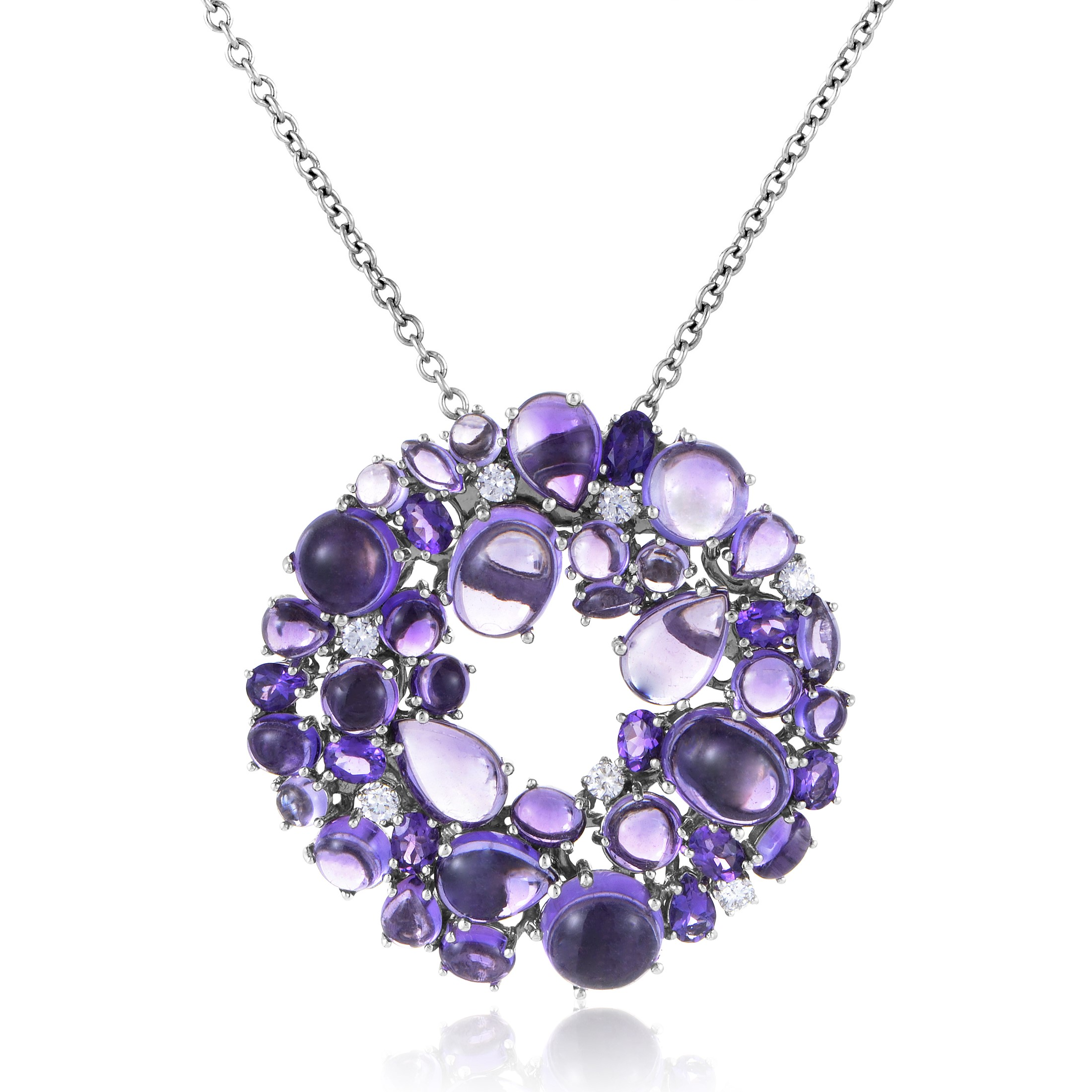 Roberto Coin Shanghai 18K White Gold Diamond and Amethyst'