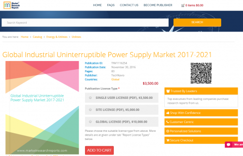 Global Industrial Uninterruptible Power Supply Market 2017 -'