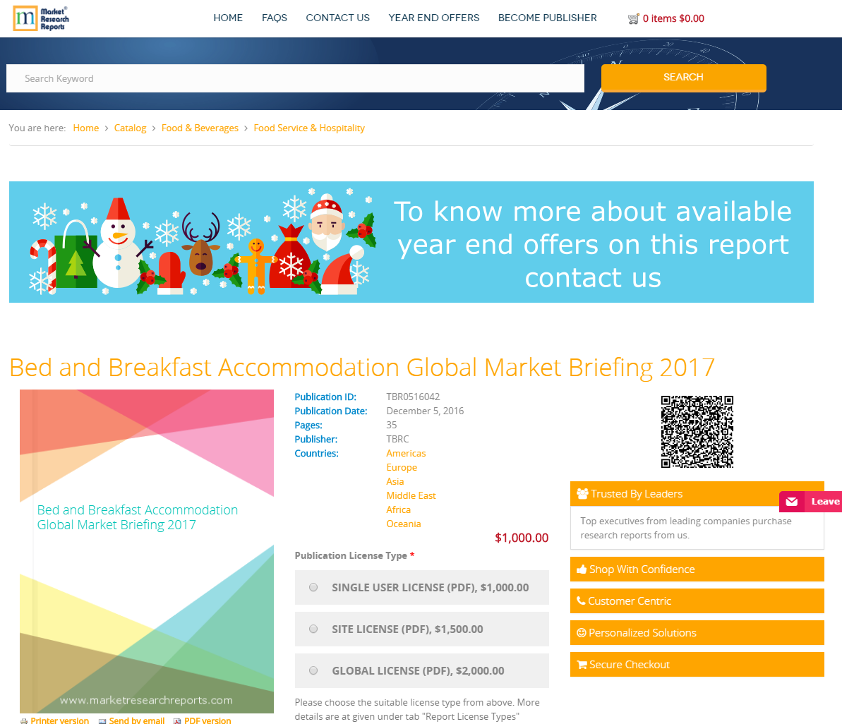 Bed and Breakfast Accommodation Global Market Briefing 2017'
