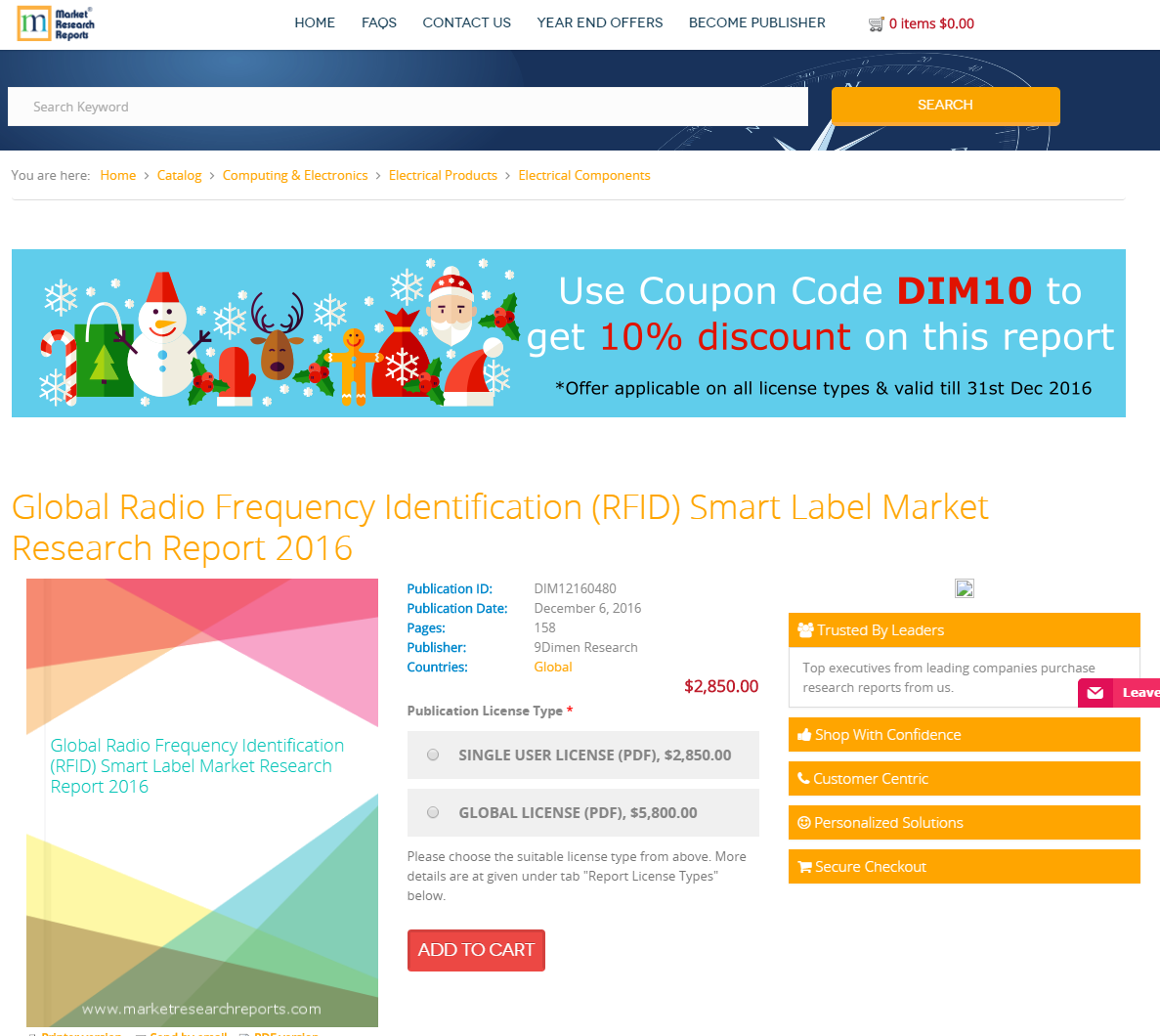 Global Radio Frequency Identification (RFID) Smart Label