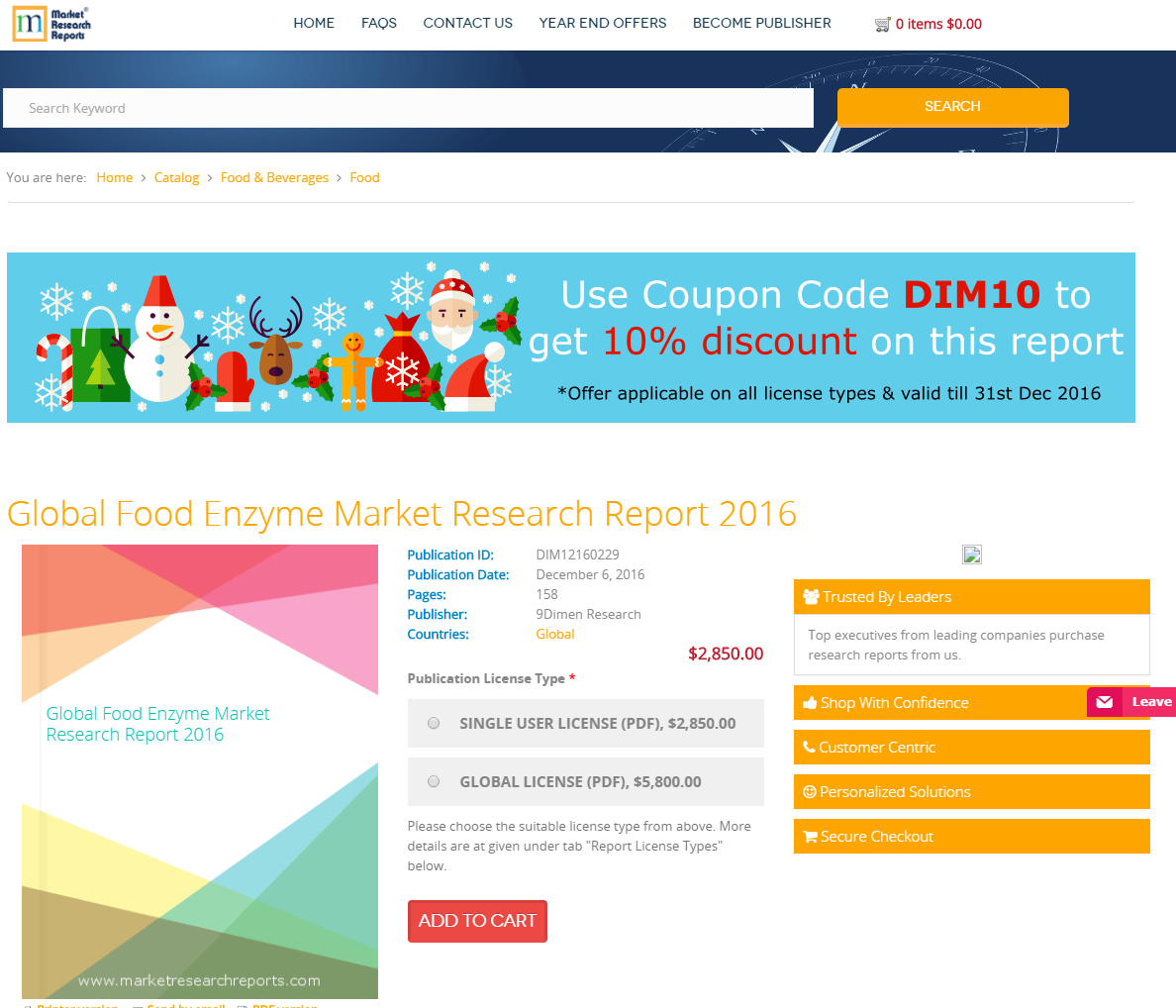 Global Food Enzyme Market Research Report 2016