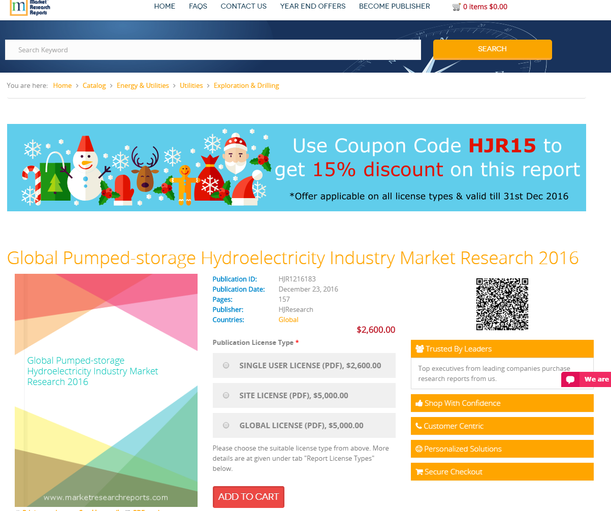 Global Pumped-storage Hydroelectricity Industry Market