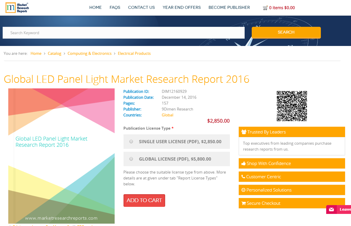Global LED Panel Light Market Research Report 2016
