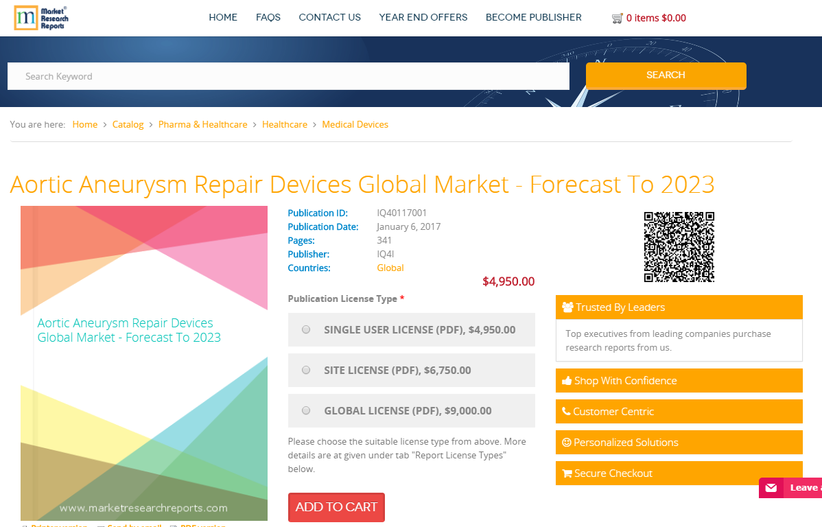 Aortic Aneurysm Repair Devices Global Market - Forecast 2023