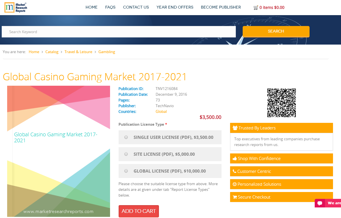 Global Casino Gaming Market 2017 - 2021'