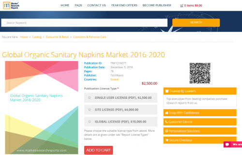 Global Organic Sanitary Napkins Market 2016 - 2020'
