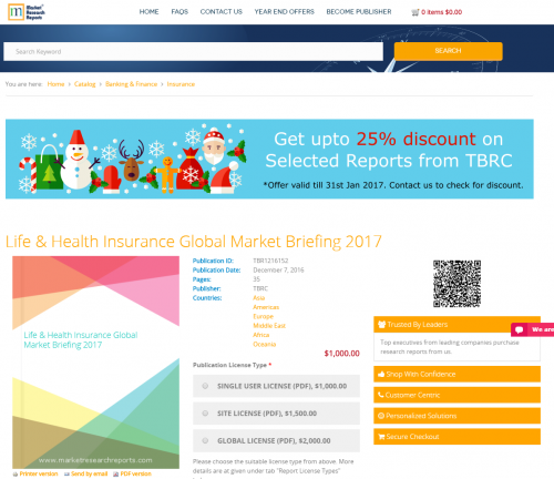 Life &amp; Health Insurance Global Market Briefing 2017'