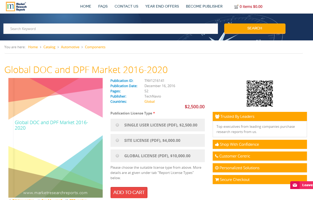 Global DOC and DPF Market 2016 - 2020