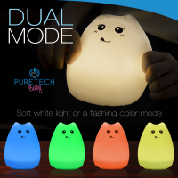 DUAL MODE — Soft white light or a flashing color m
