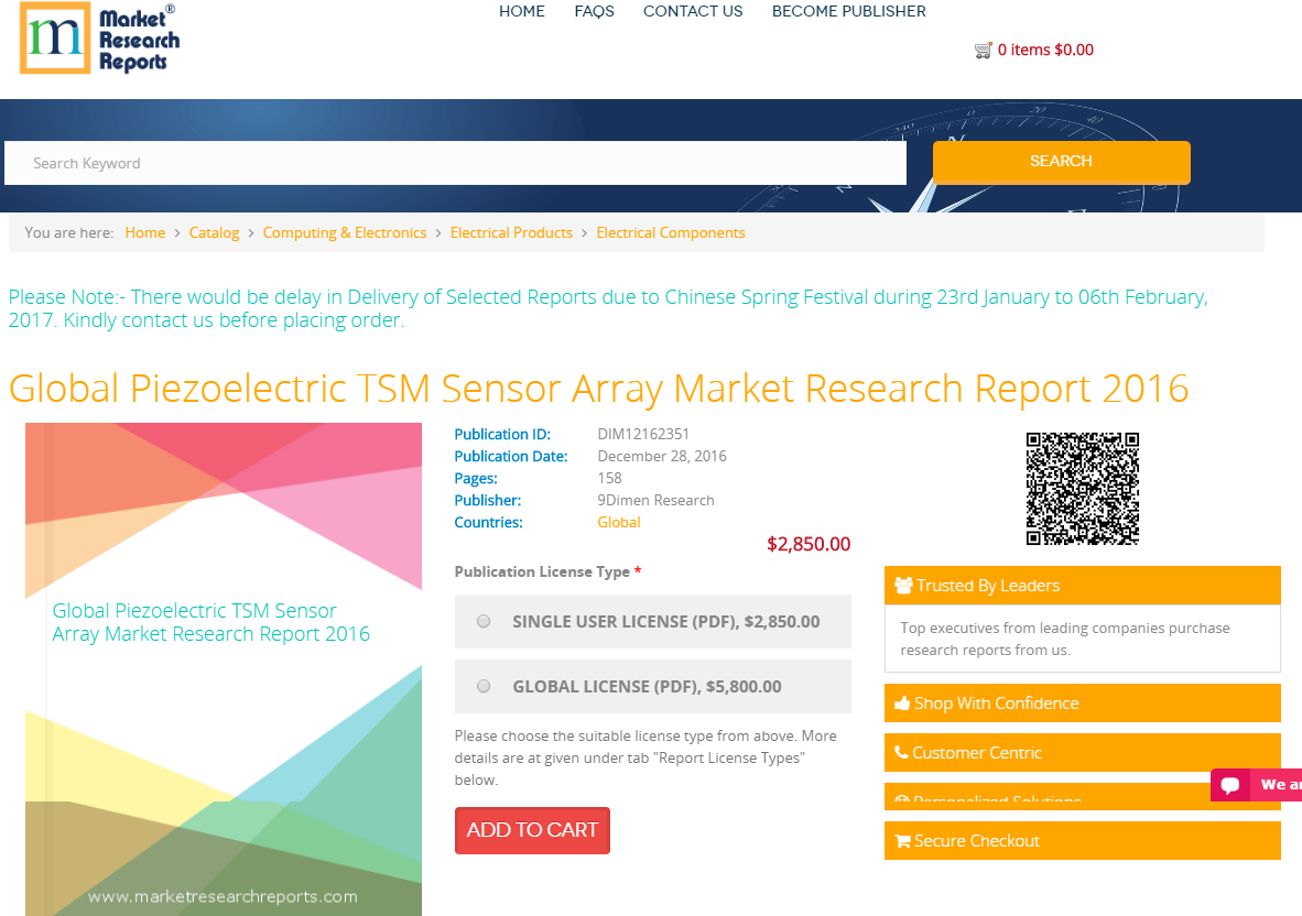 Global Piezoelectric TSM Sensor Array Market Research Report'