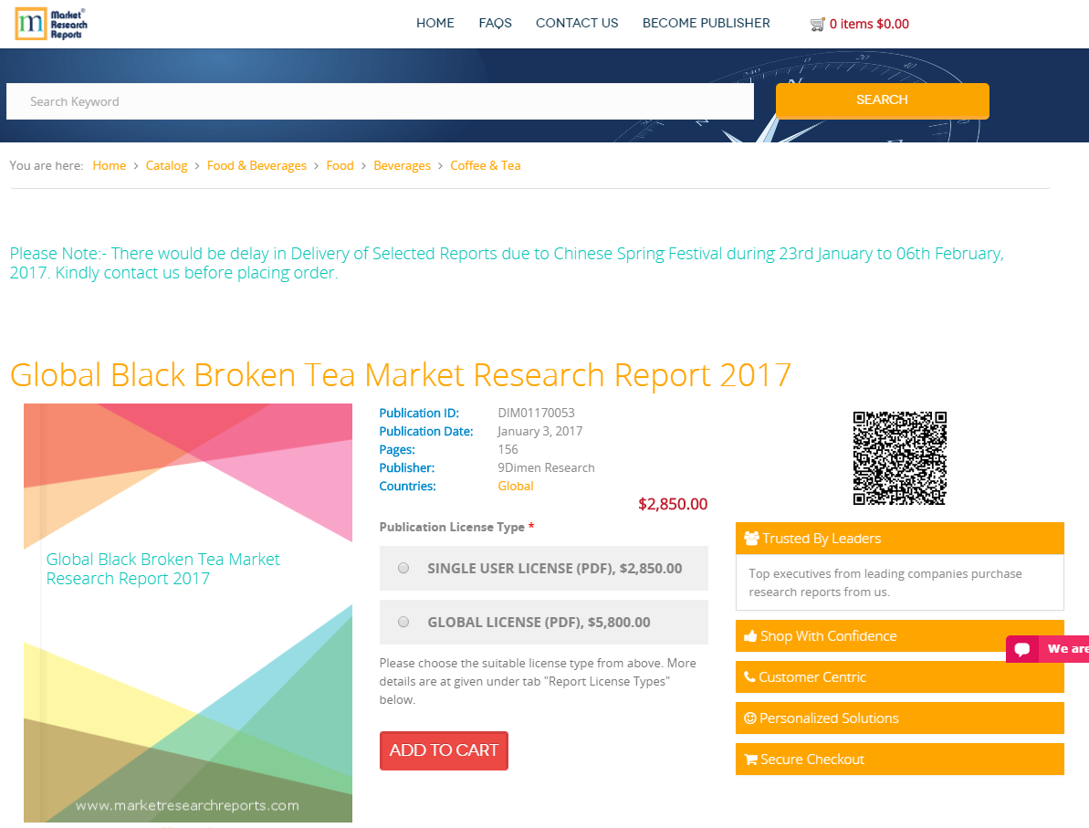 Global Black Broken Tea Market Research Report 2017