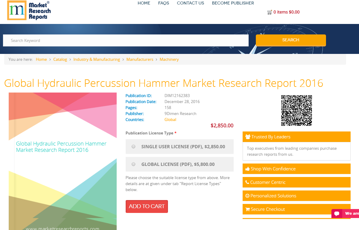 Global Hydraulic Percussion Hammer Market Research Report