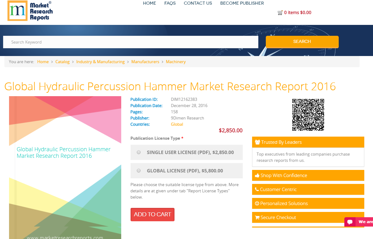 Global Hydraulic Percussion Hammer Market Research Report'