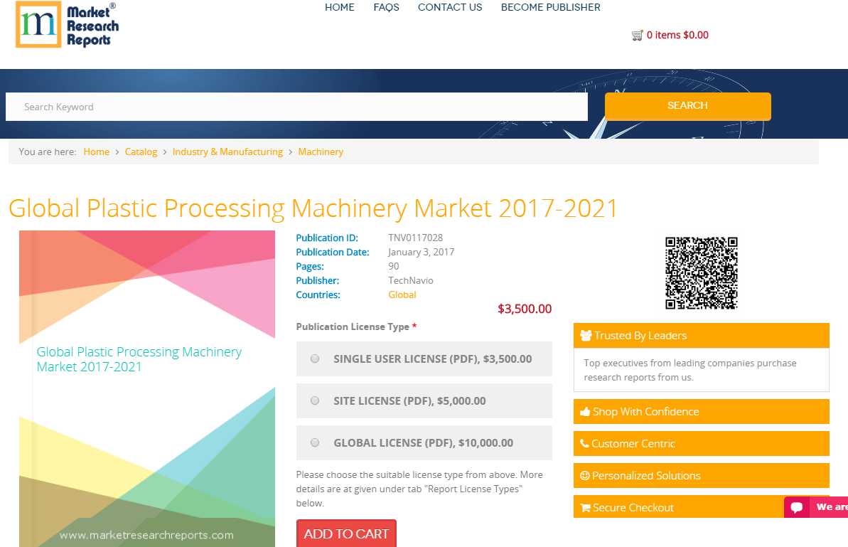 Global Plastic Processing Machinery Market 2017 - 2021'