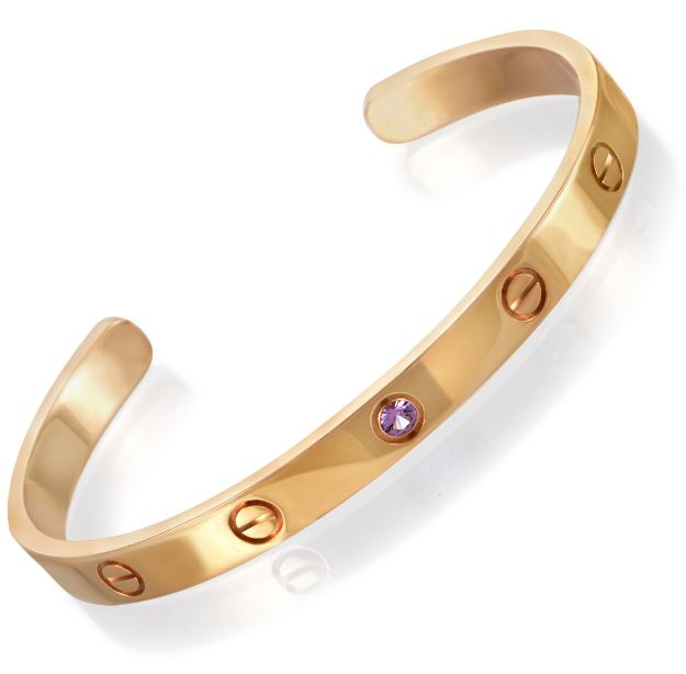 Women's 18K Rose Gold Pink Sapphire Cuff Bracelet