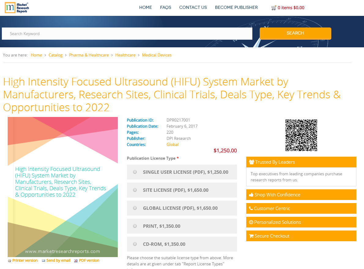 High Intensity Focused Ultrasound (HIFU) System Market 2022
