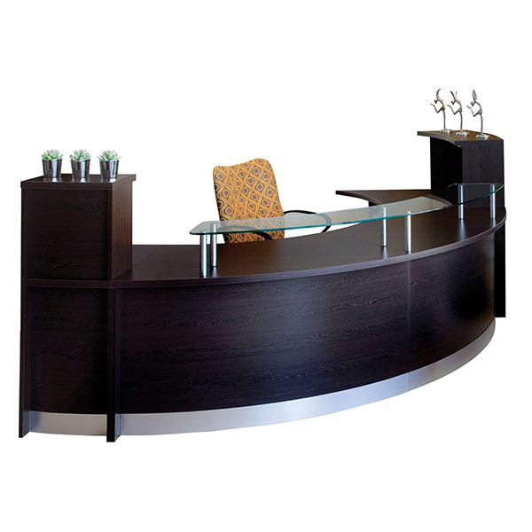 Curved Reception Desk Counter from Office Stock'