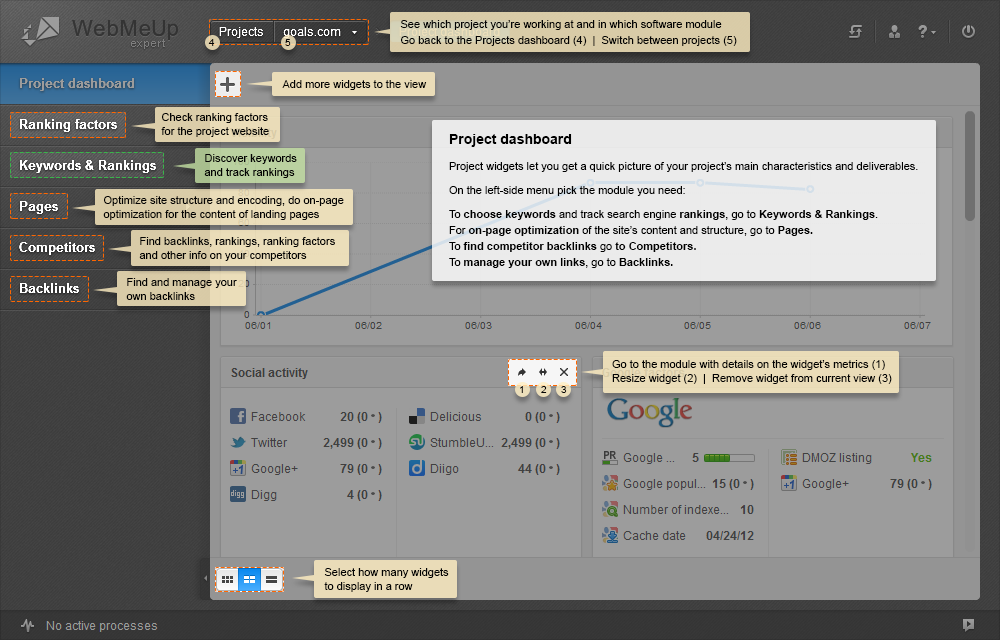 WebMeUp's Project Widgets in a nutshell'