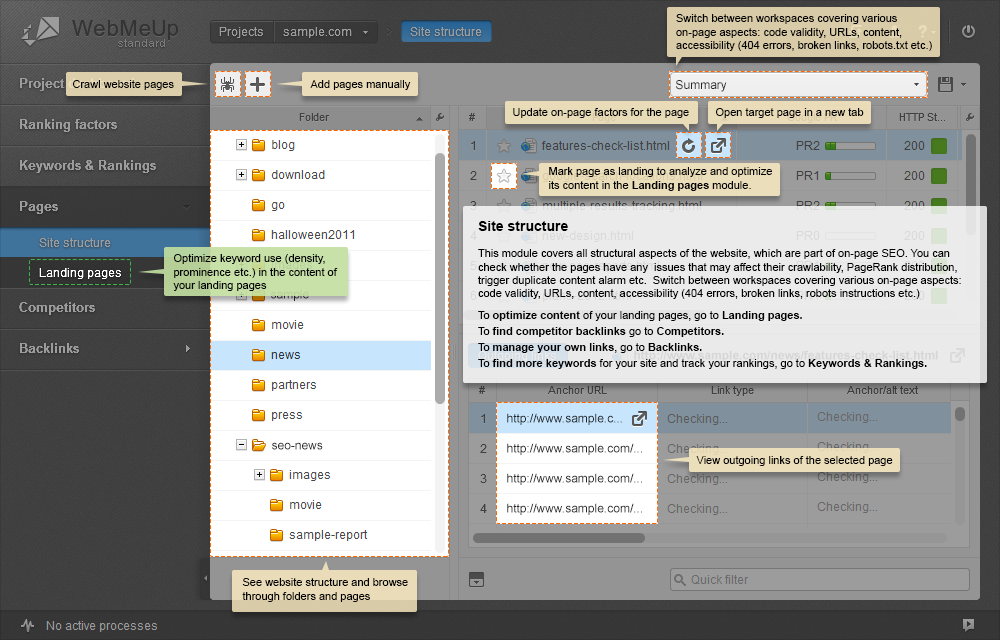 WebMeUp's Site Structure Module'