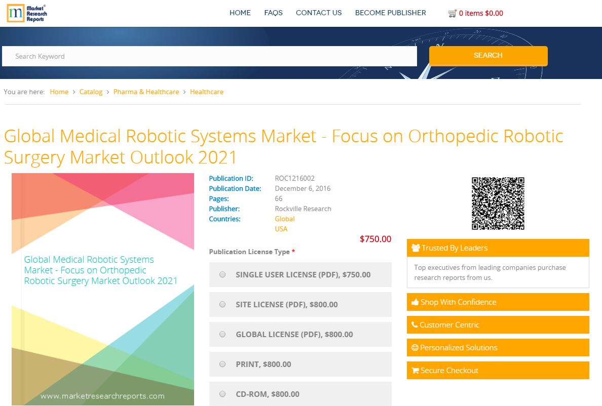 Global Medical Robotic Systems Market - Focus on Orthopedic