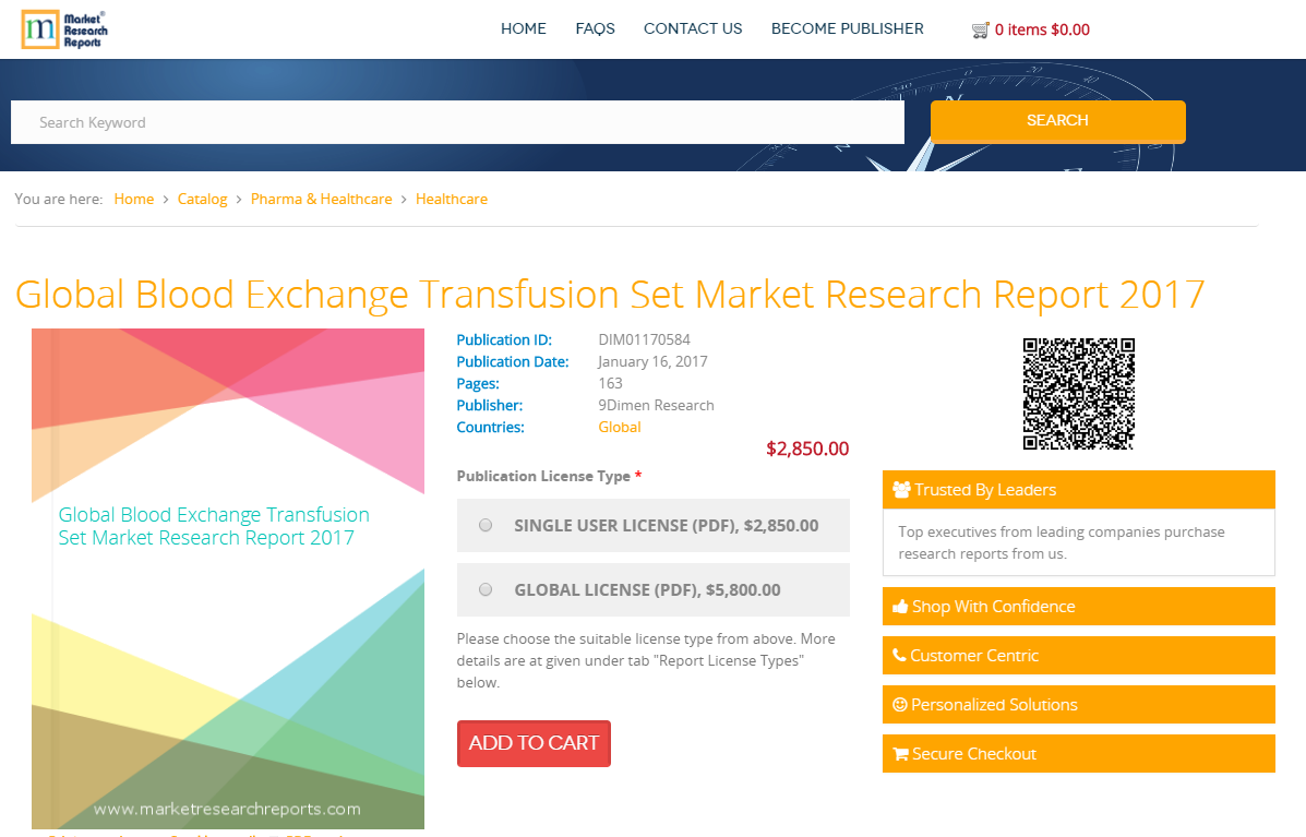 Global Blood Exchange Transfusion Set Market Research Report