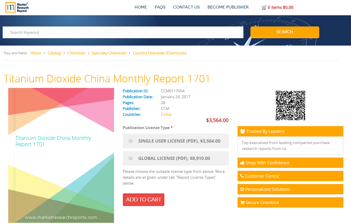 Titanium Dioxide China Monthly Report 1701'