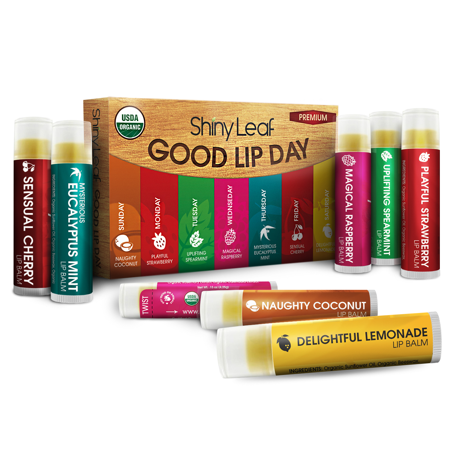 Organic Lip Balm Set by Shiny Leaf