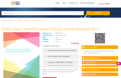 Global Glass Thickening Agent Industry Market Research 2017'