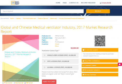 Global and Chinese Medical ventilator Industry, 2017'