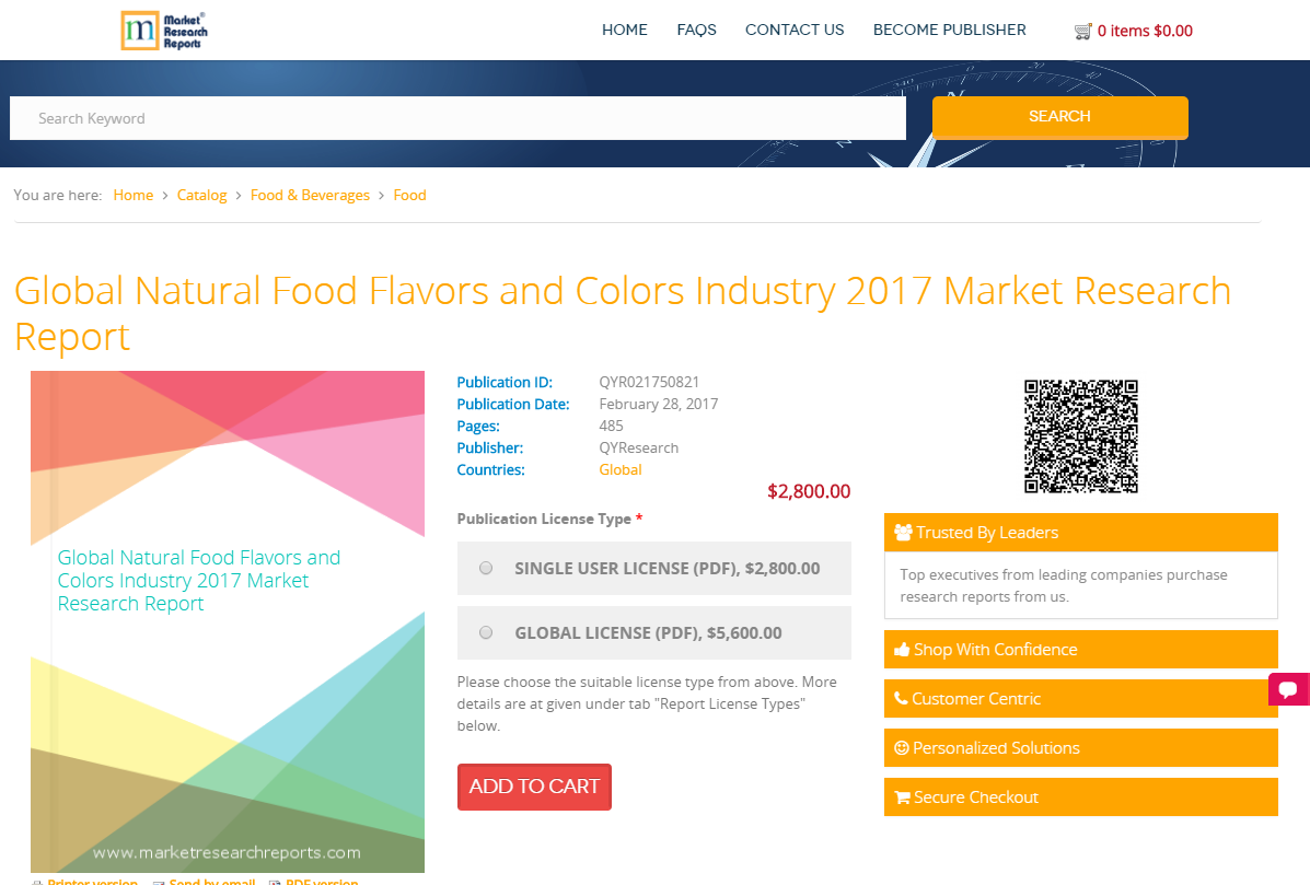 Global Natural Food Flavors and Colors Industry 2017'