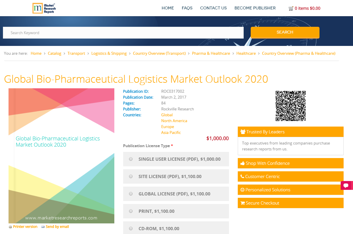Global Bio-Pharmaceutical Logistics Market Outlook 2020'