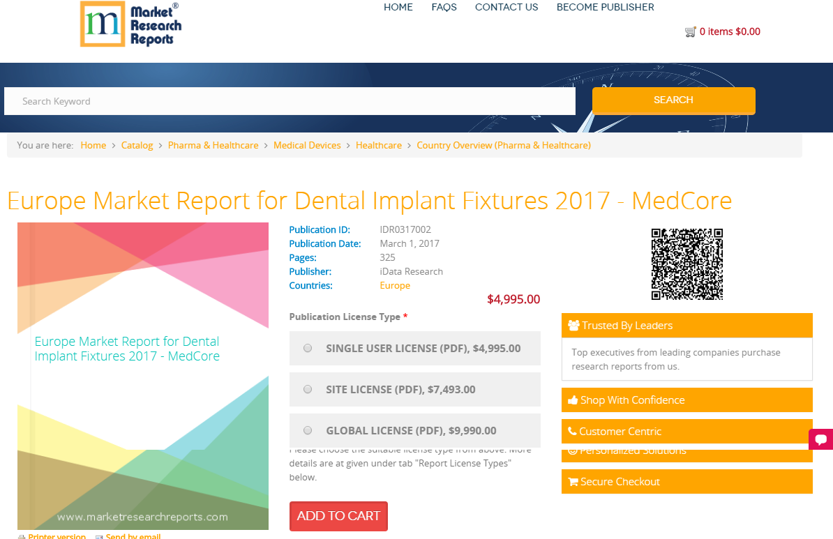 Europe Market Report for Dental Implant Fixtures 2017