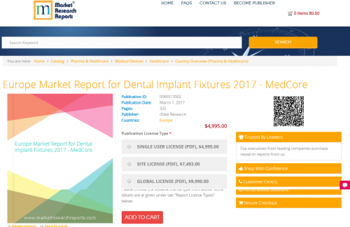 Europe Market Report for Dental Implant Fixtures 2017'