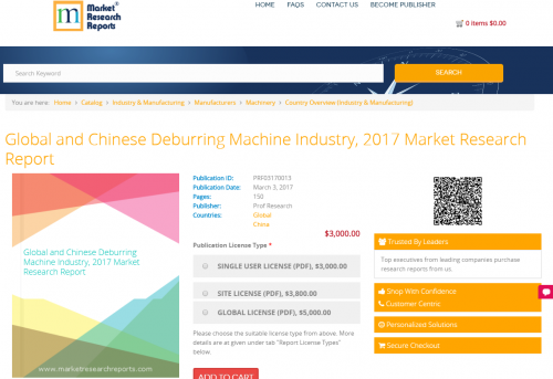 Global and Chinese Deburring Machine Industry, 2017'