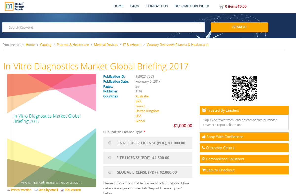 In-Vitro Diagnostics Market Global Briefing 2017